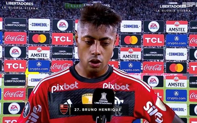 Bruno Henrique pede desculpas /Reprodução Conmebol Libertadores